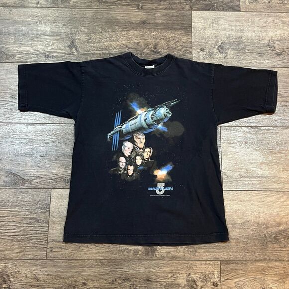 Vintage 90s Babylon 5 Movie Warner Bros TM T-Shirt Shoreline Made in USA Men's L - Picture 1 of 6